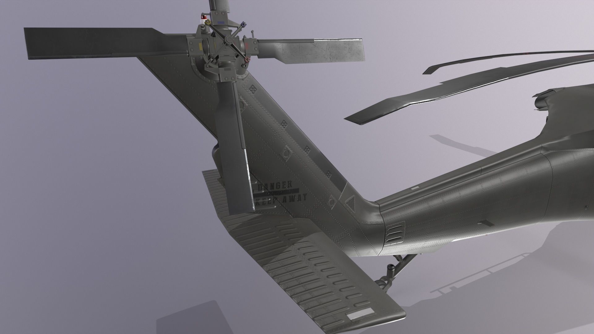 UH-60 Black Hawk Dark Static Low-poly 3D model_10