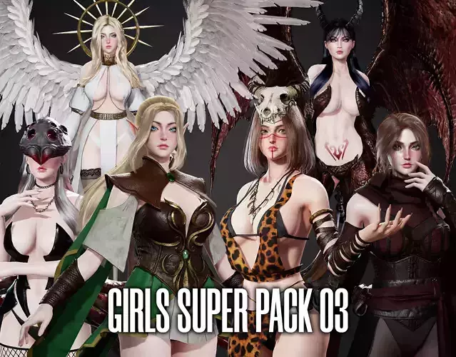 Girls Super Pack 03 3D Model Collection