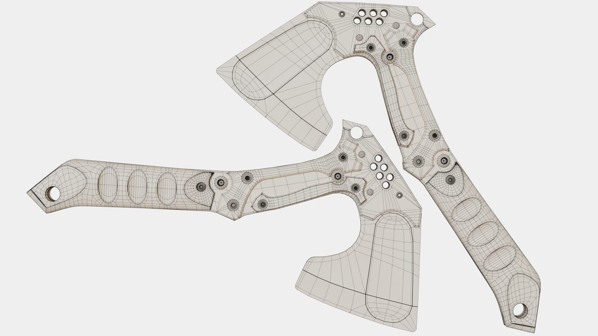 Axe Tactical War Military Weapon Army Cut 3D model_10