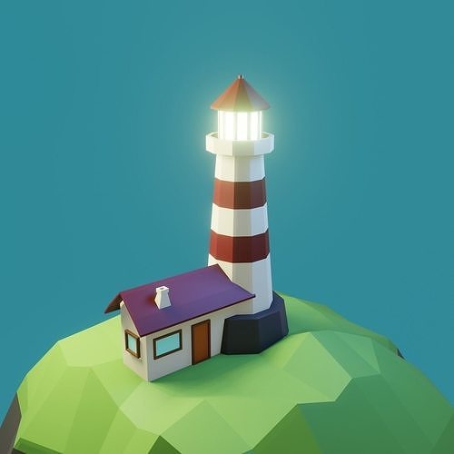 Island Low-Poli 3D print model