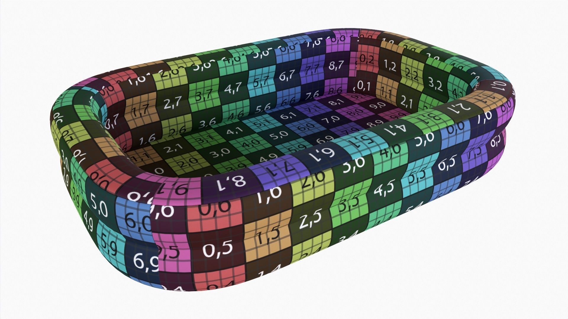 Family inflatable water pool 02 3D model_11