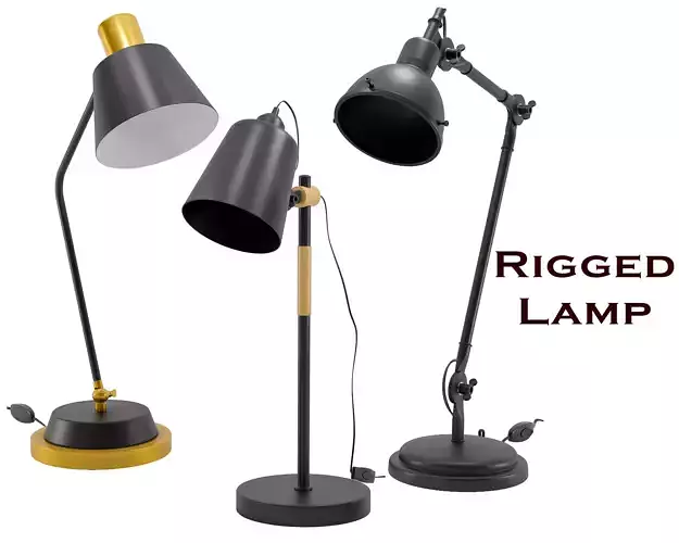 4-Study-Table-Lamp-Set-02-Rigged table lamp with base 3D model
