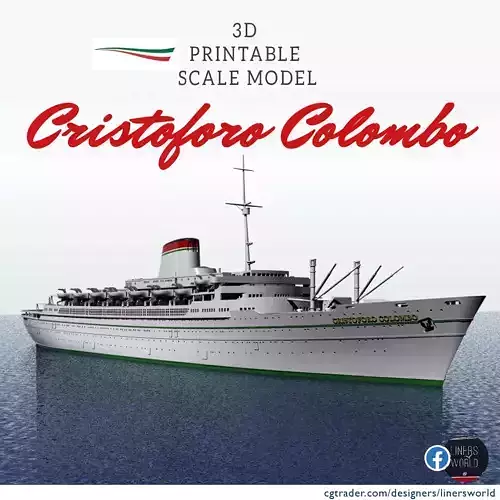 Cristoforo Colombo ocean liner full and waterline model