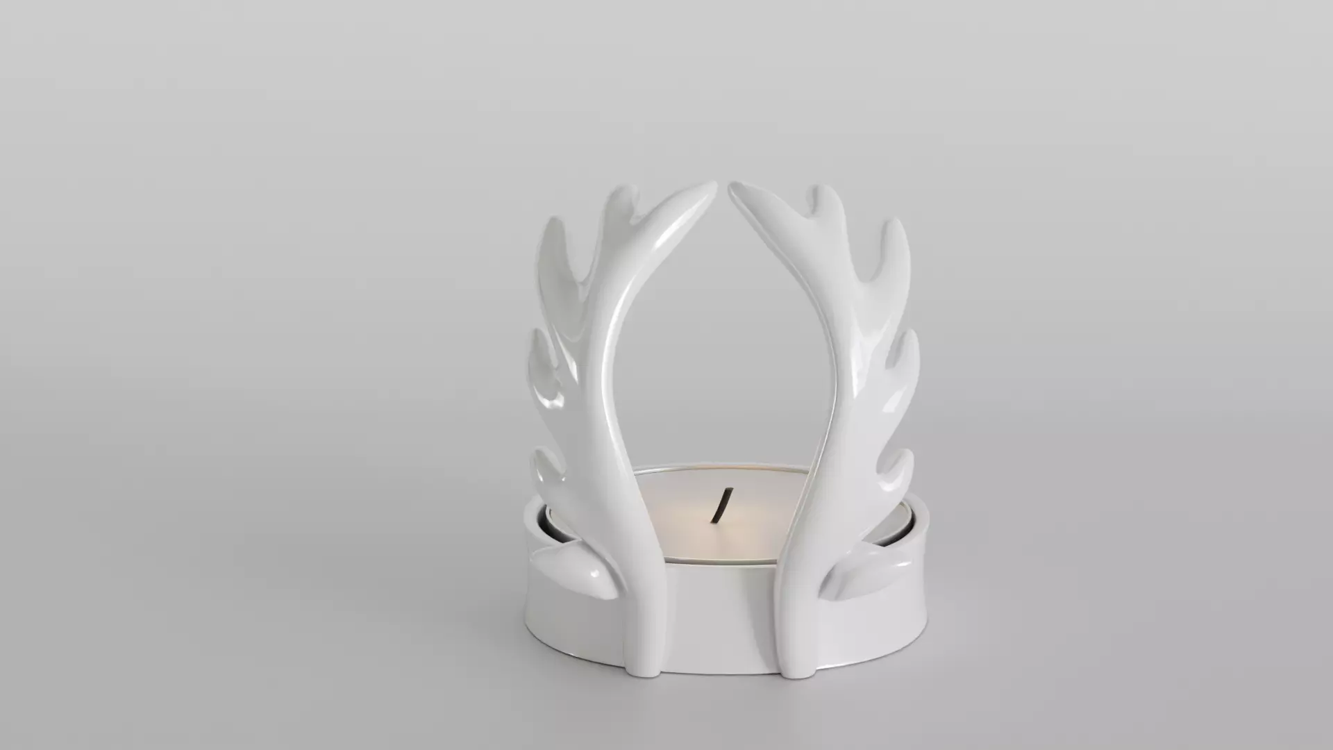 Elegant Antler Candle Holder 3D print model_0
