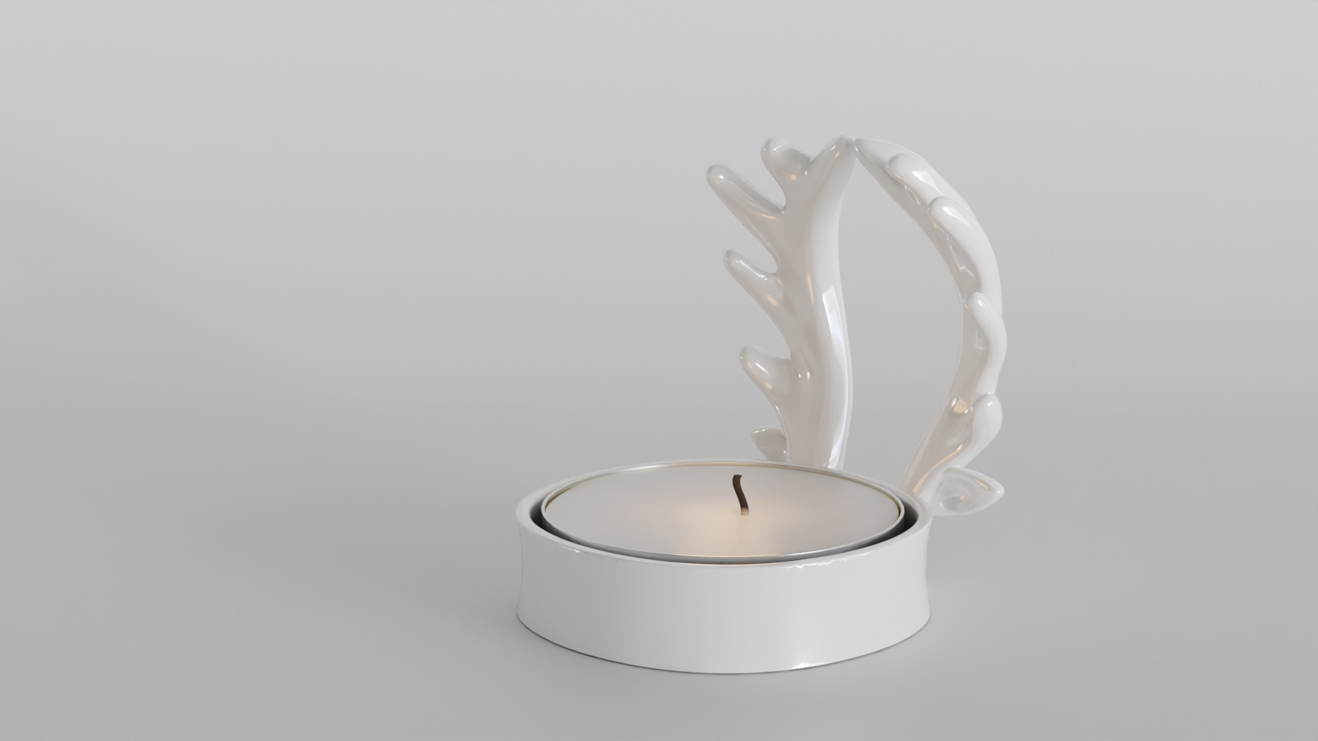 Elegant Antler Candle Holder 3D print model_3