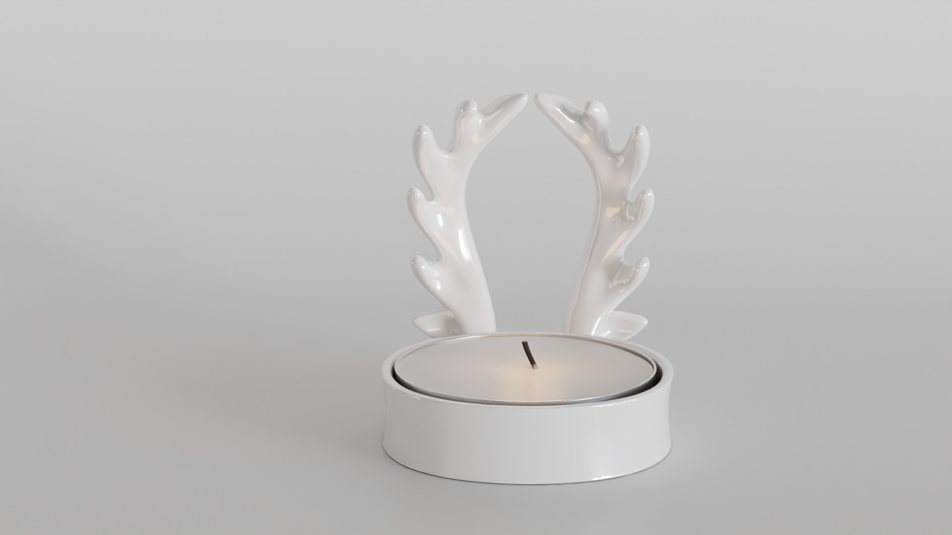 Elegant Antler Candle Holder 3D print model_4