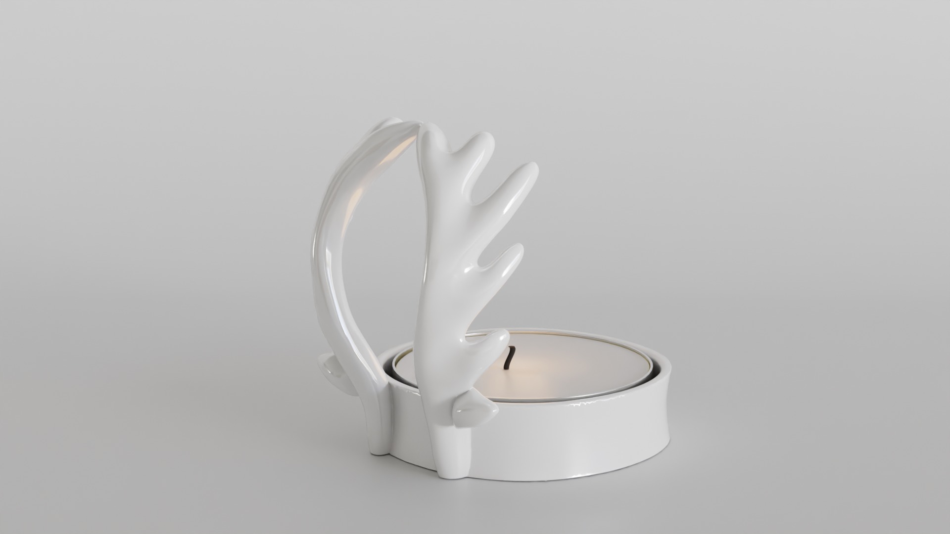 Elegant Antler Candle Holder 3D print model_7