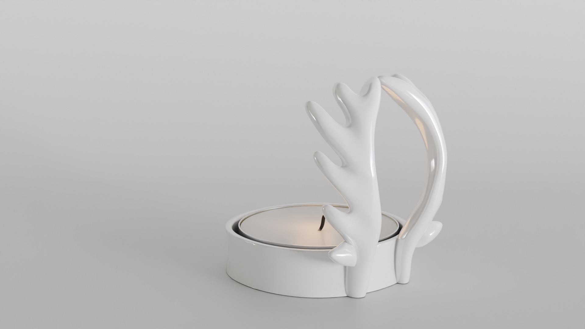 Elegant Antler Candle Holder 3D print model_1