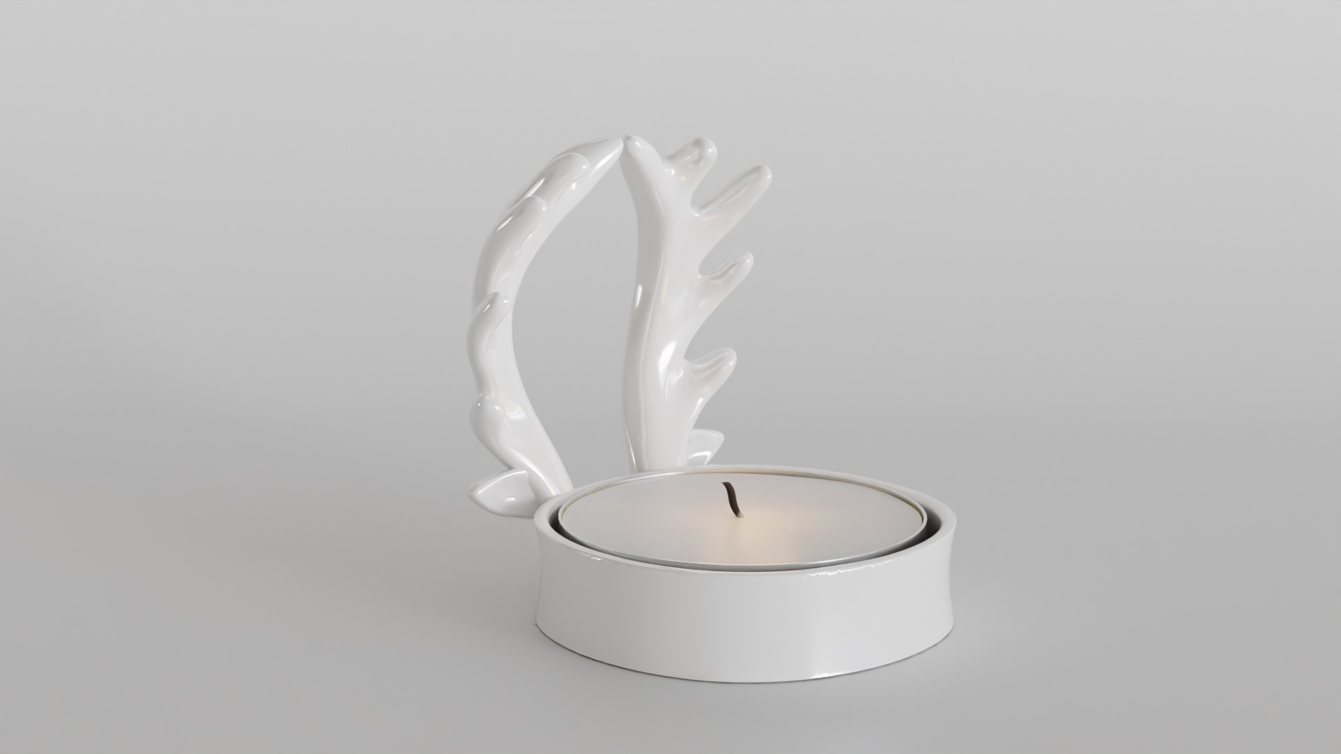 Elegant Antler Candle Holder 3D print model_5