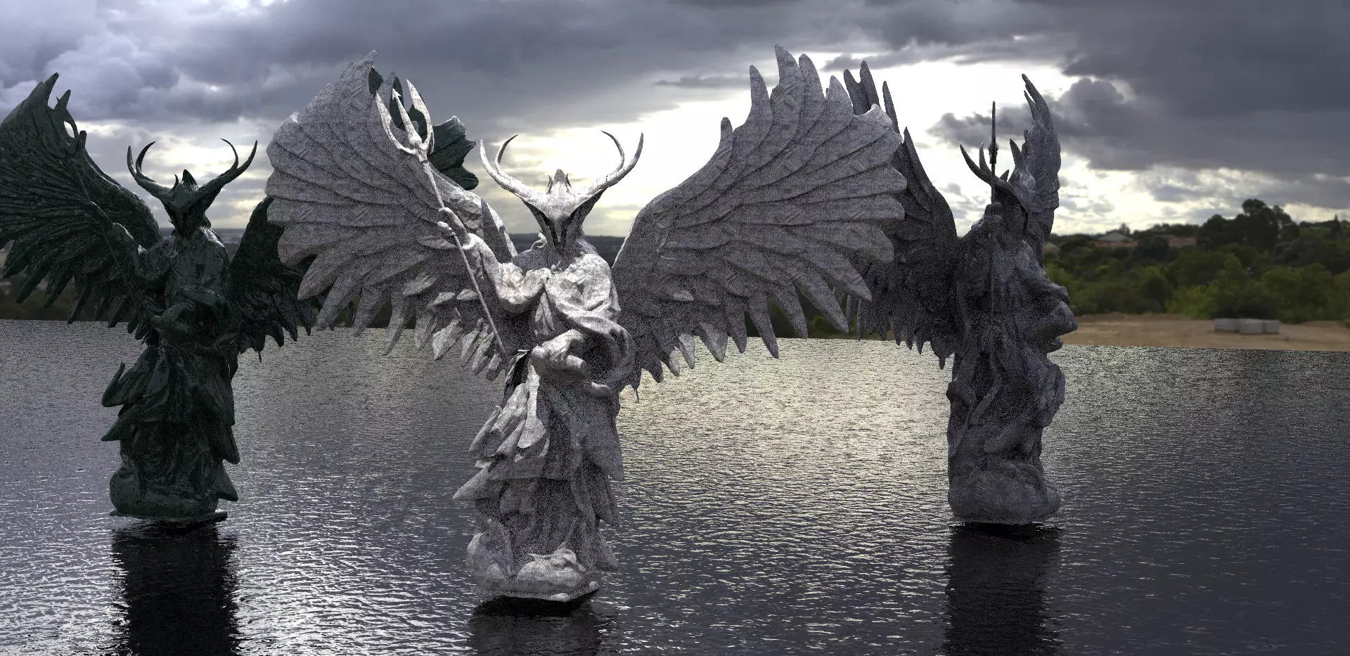 Angel of the Ocean front 3D model_0