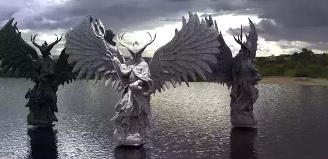 Angel of the Ocean front 3D model