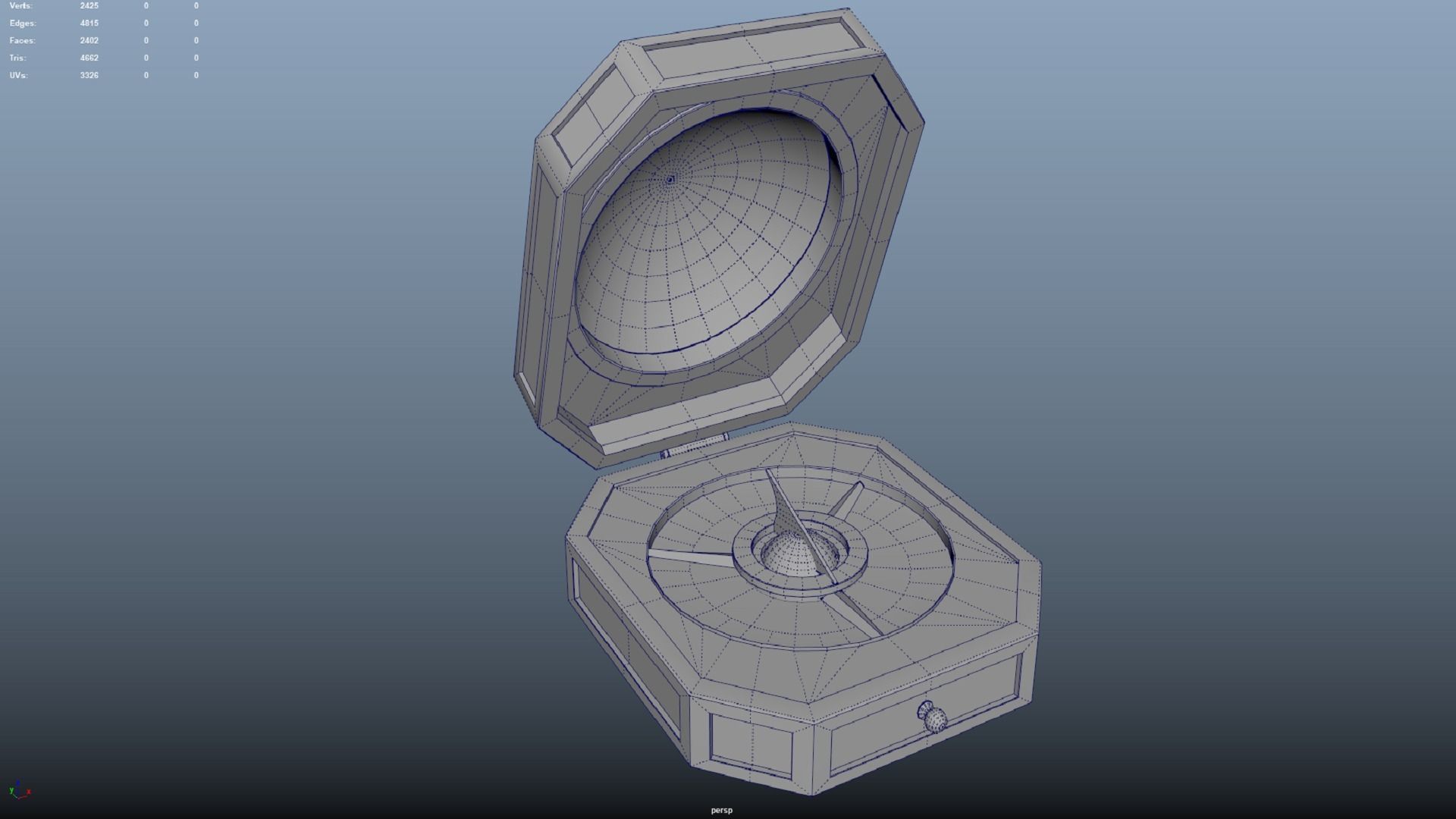 Vintage compass PBR low-poly 3D model Low-poly 3D model_8