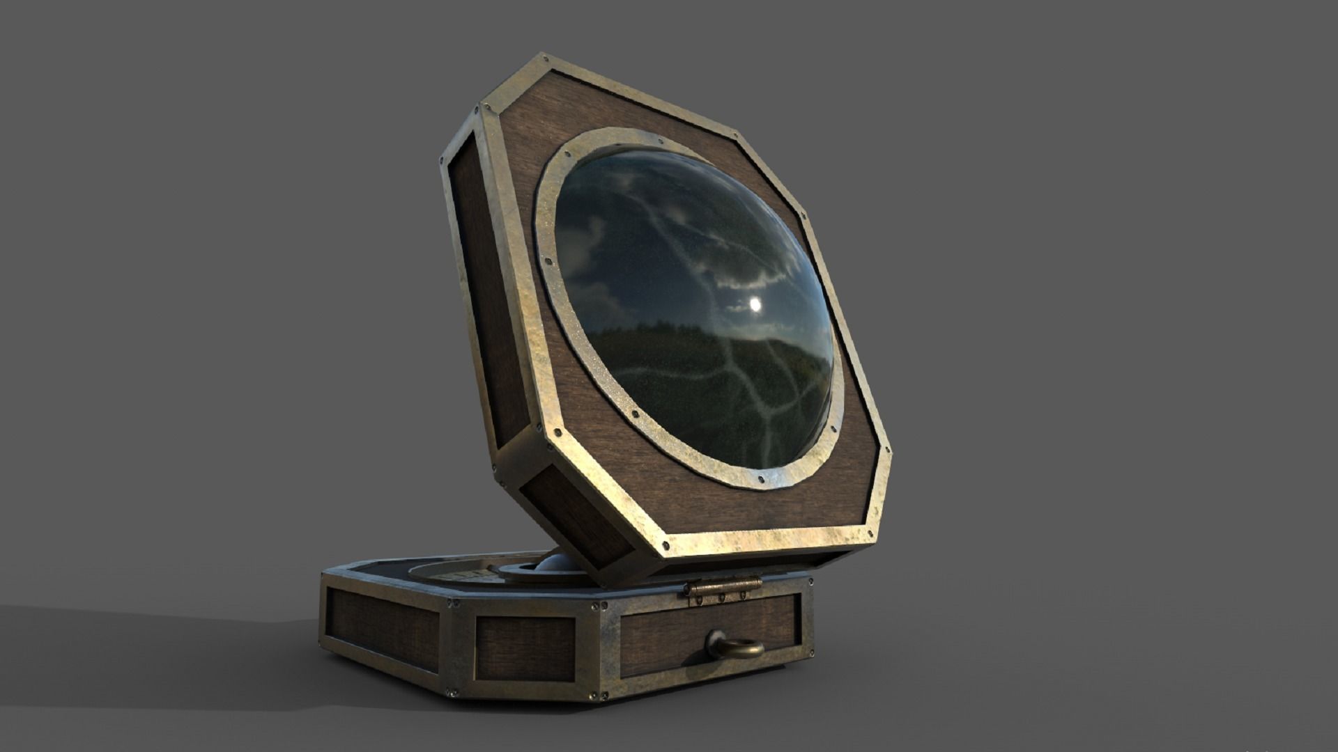 Vintage compass PBR low-poly 3D model Low-poly 3D model_4