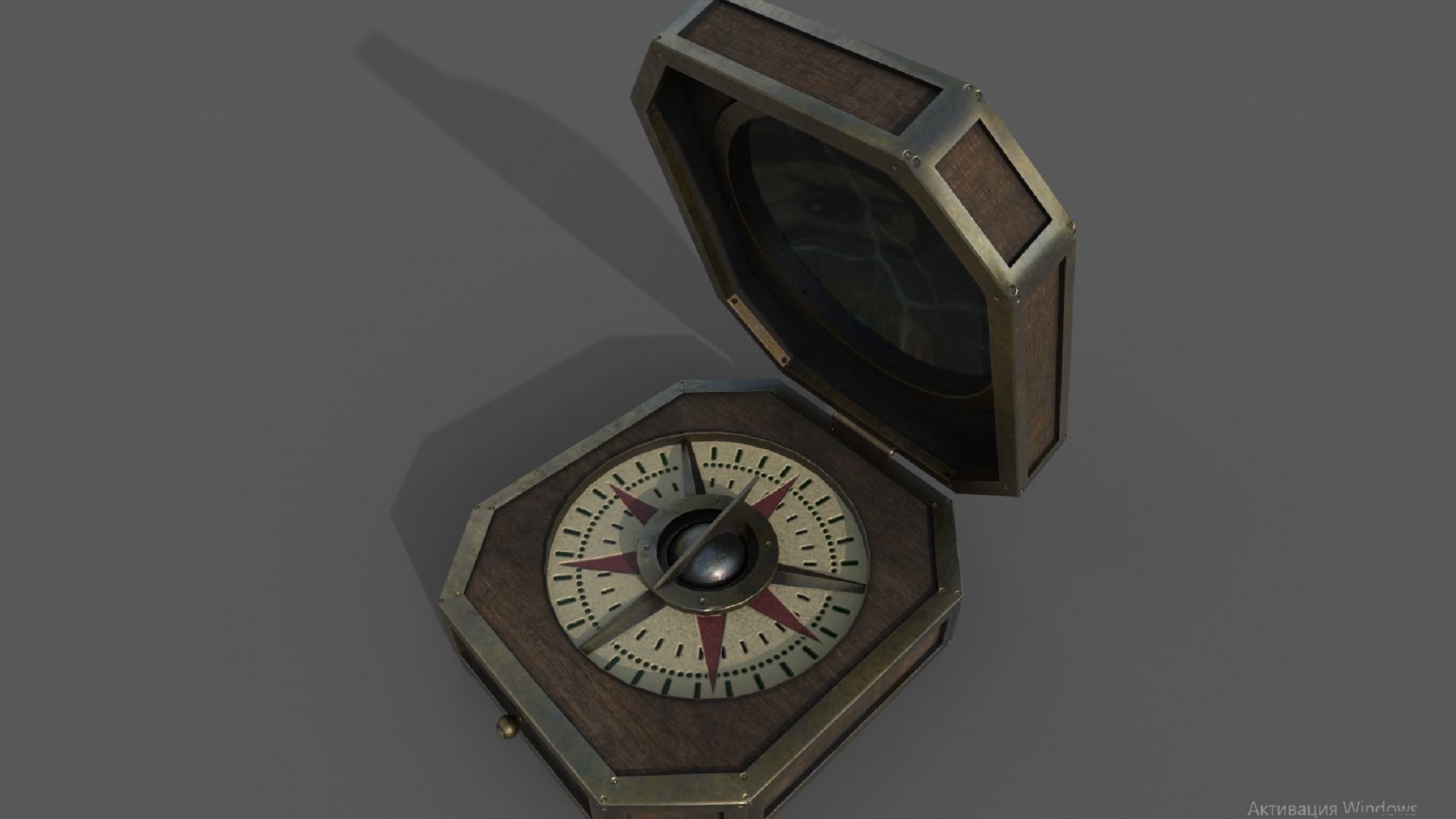 Vintage compass PBR low-poly 3D model Low-poly 3D model_5