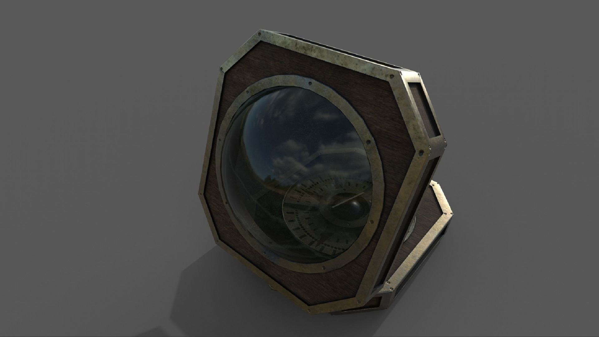 Vintage compass PBR low-poly 3D model Low-poly 3D model_7