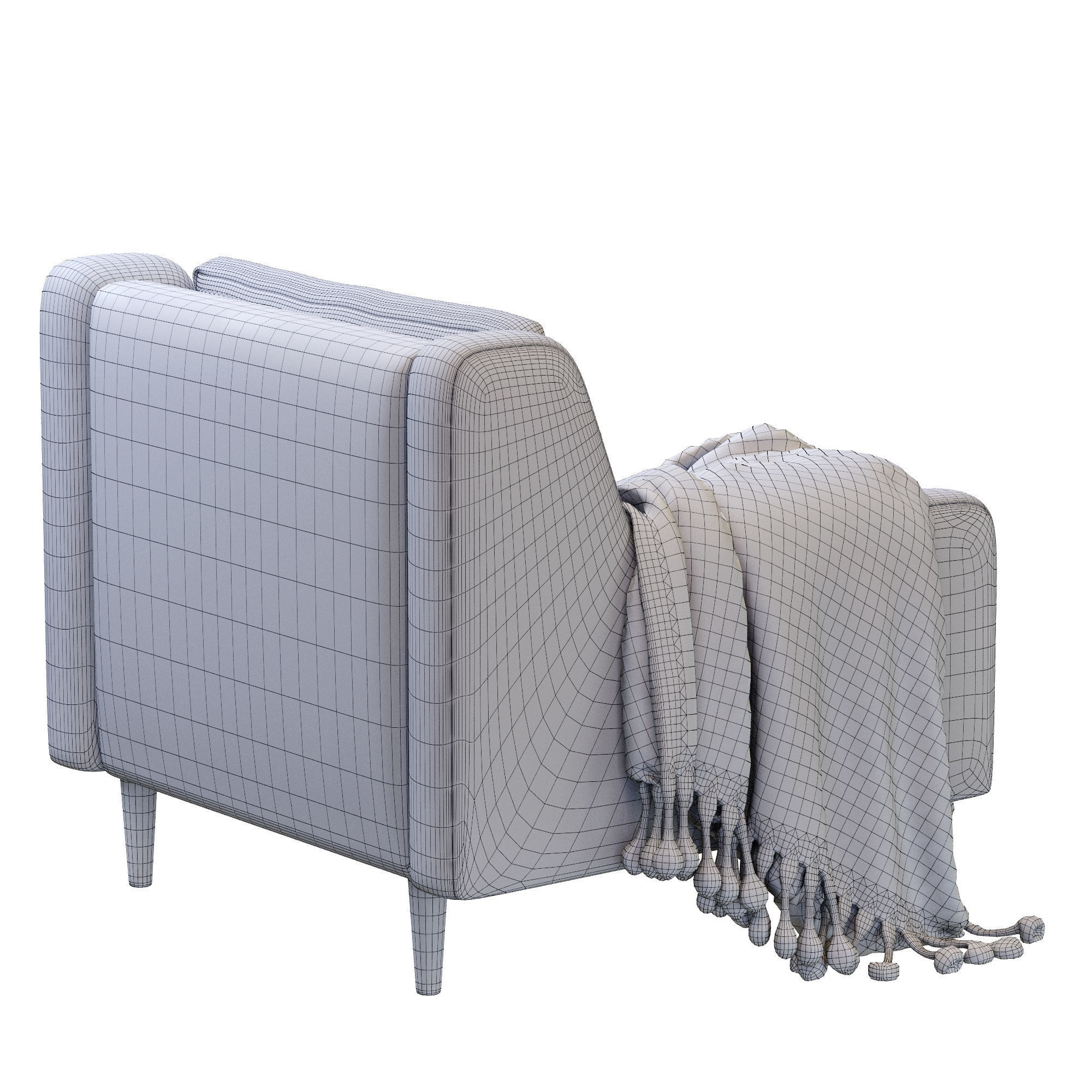 Leather Armchair Crosby By West Elm 3D model_6