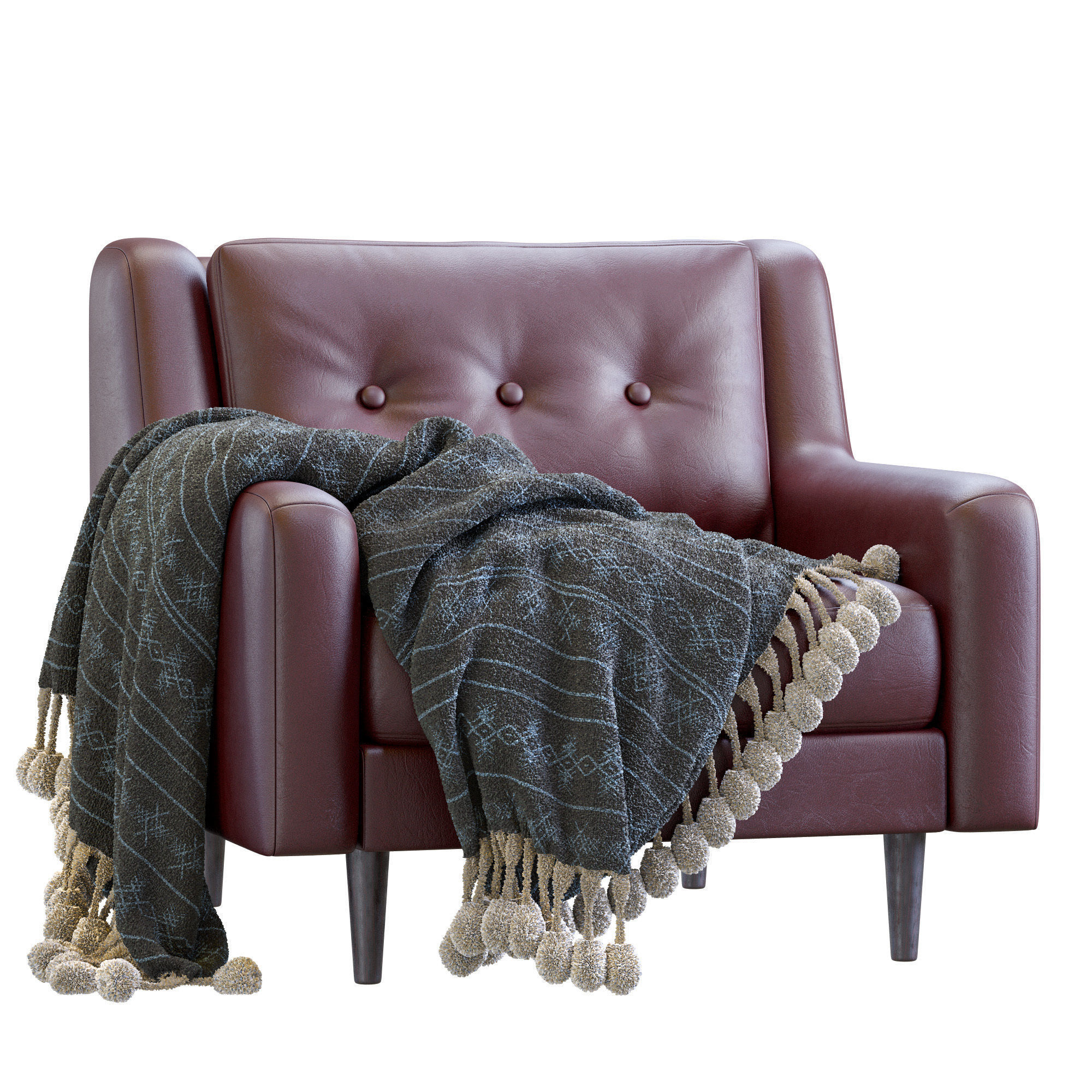 Leather Armchair Crosby By West Elm 3D model_1