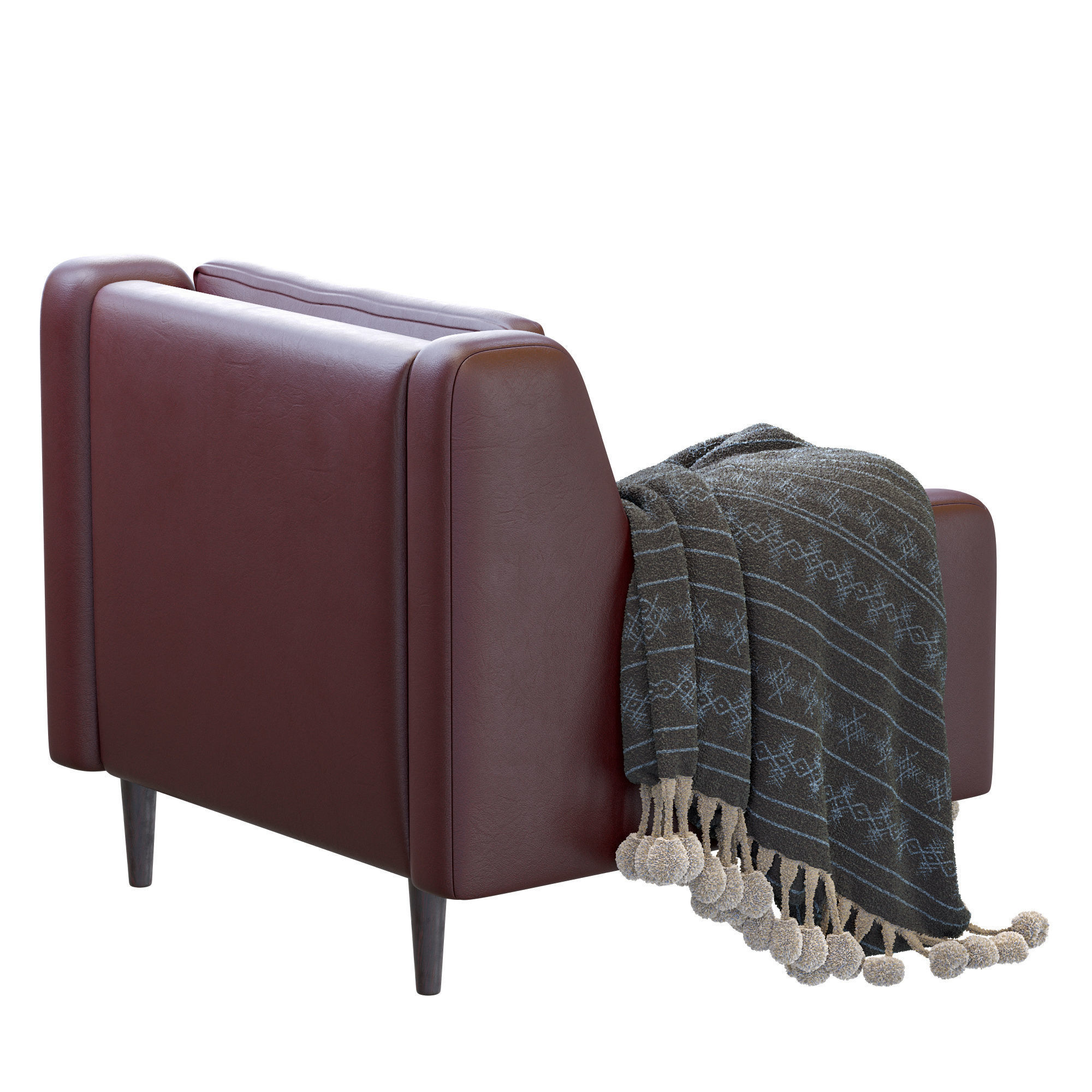 Leather Armchair Crosby By West Elm 3D model_2