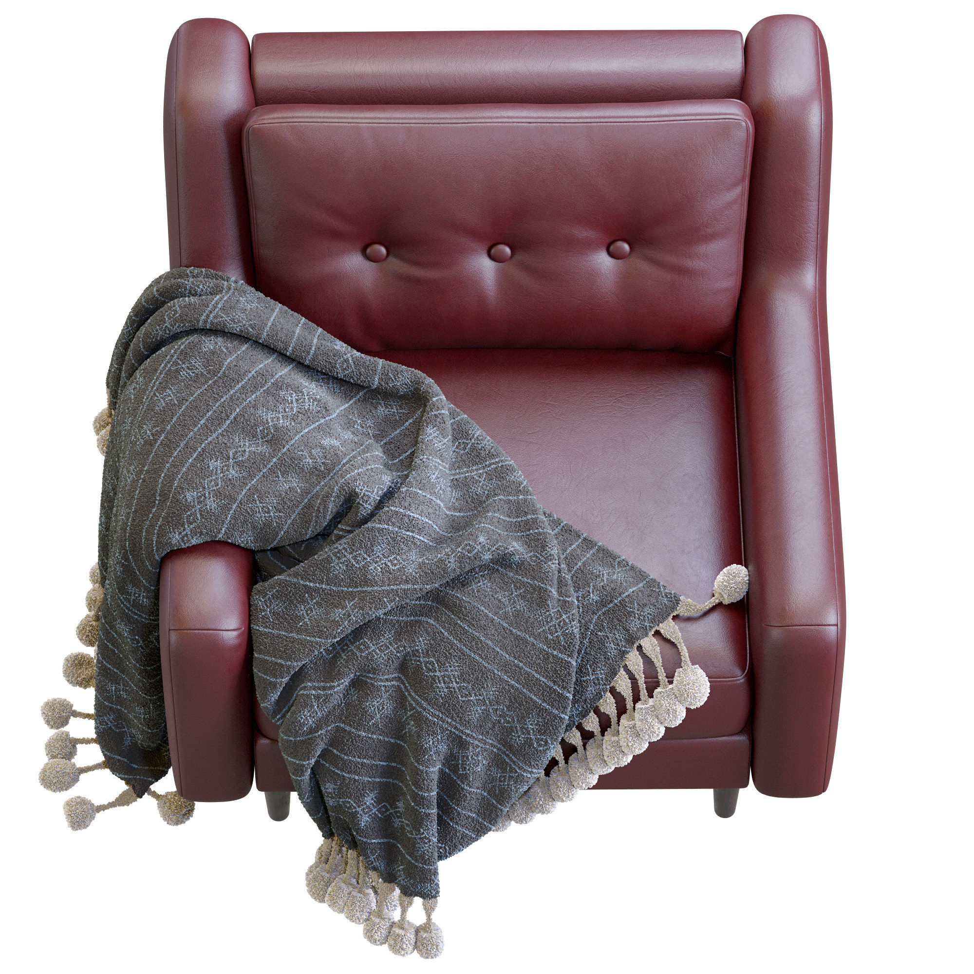 Leather Armchair Crosby By West Elm 3D model_4