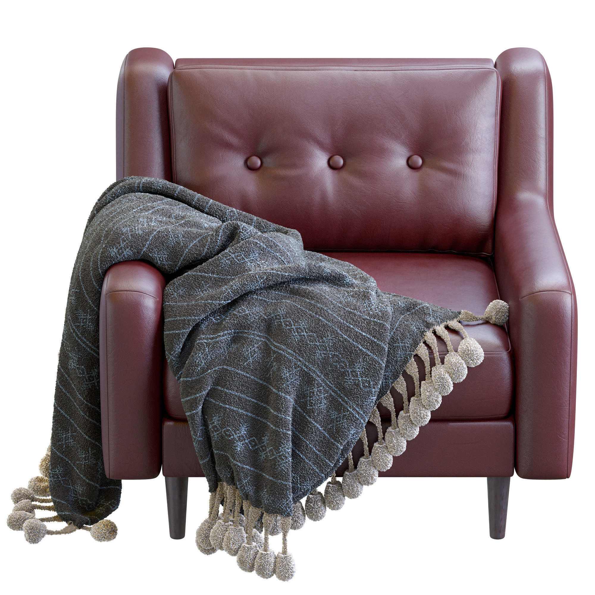 Leather Armchair Crosby By West Elm 3D model_3