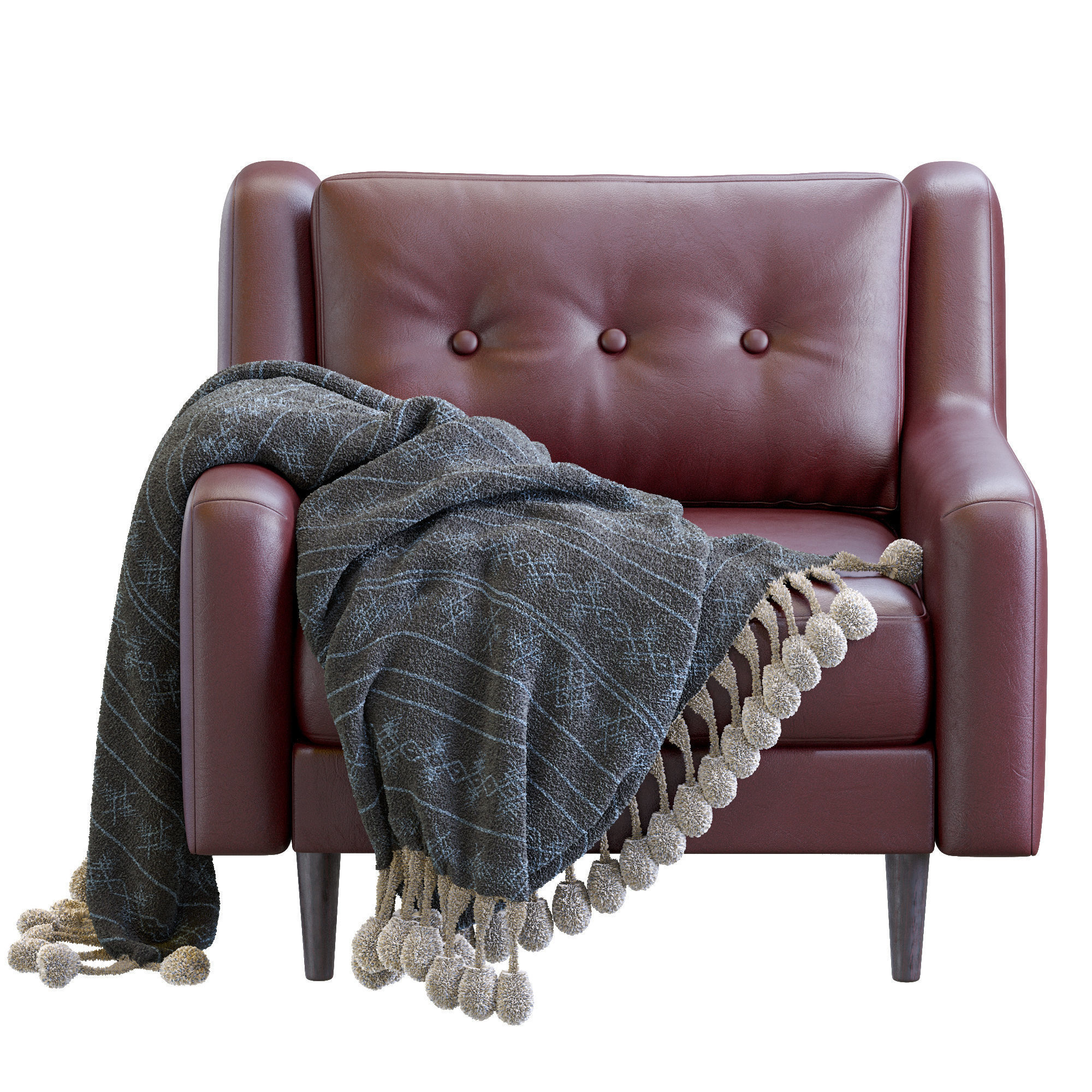 Leather Armchair Crosby By West Elm 3D model_8