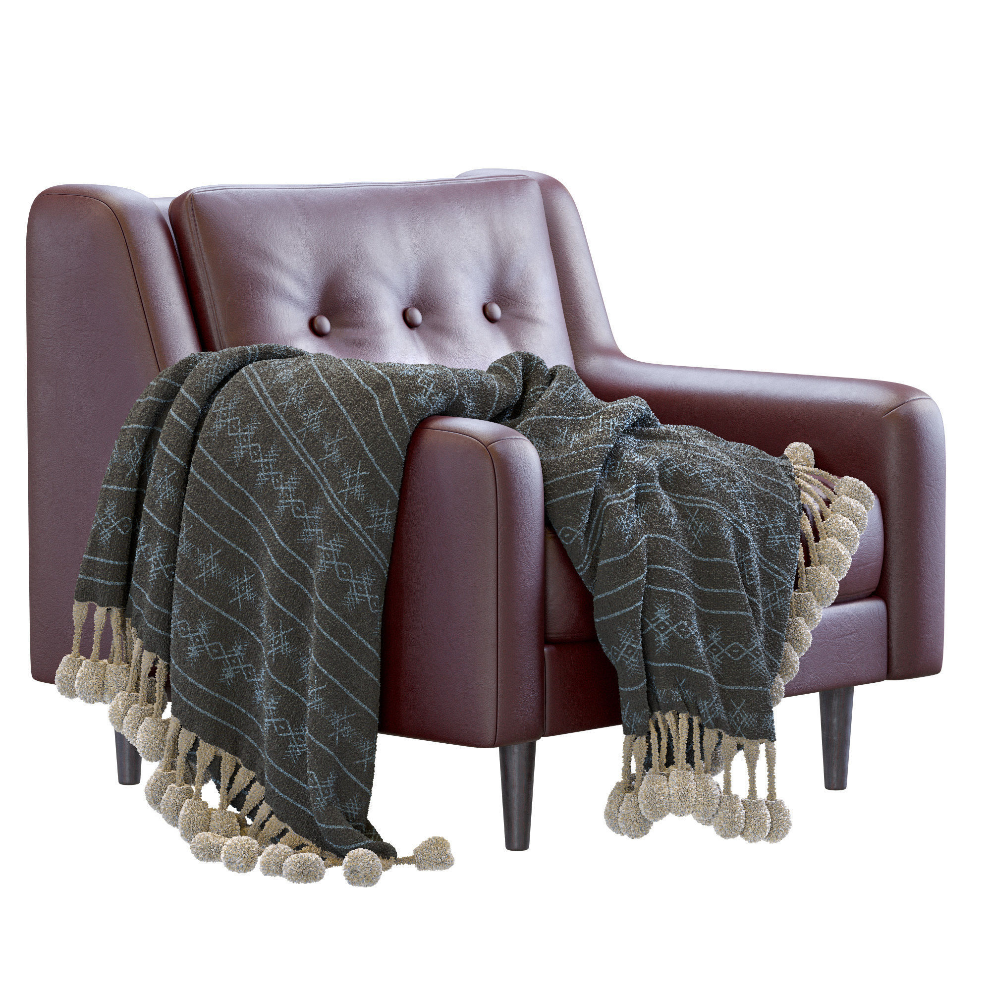 Leather Armchair Crosby By West Elm 3D model_14