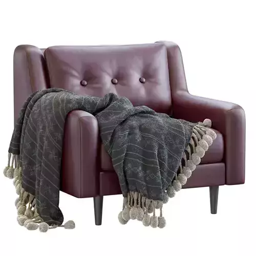 Leather Armchair Crosby By West Elm 3D model