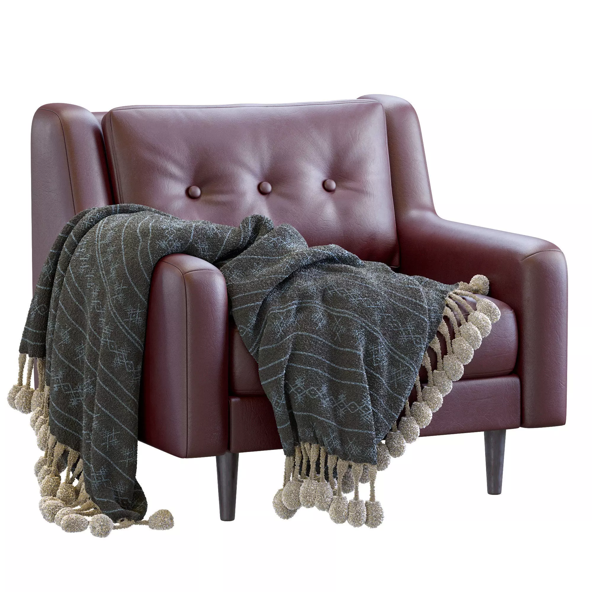 Leather Armchair Crosby By West Elm 3D model_0