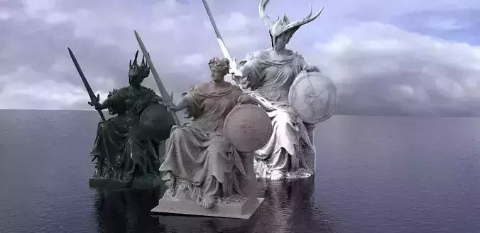 Britannia Statue 3 versions