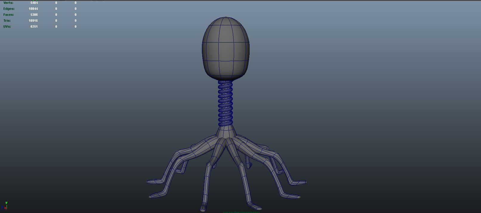 Bacteriophage glow in plant 3D model_6