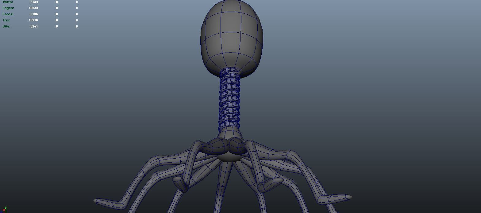 Bacteriophage glow in plant 3D model_8