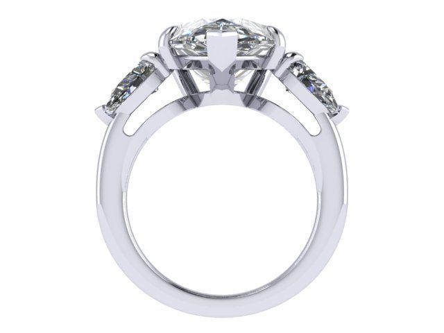 Three Stone Diamond Ring 3D print model_3