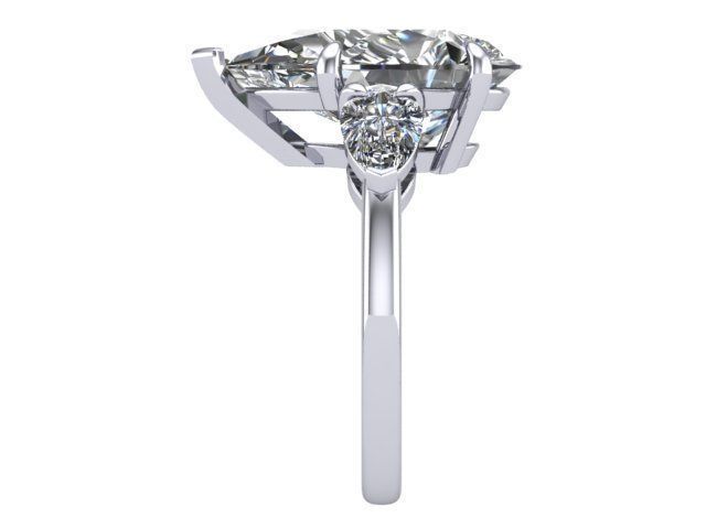 Three Stone Diamond Ring 3D print model_2