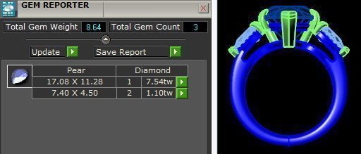 Three Stone Diamond Ring 3D print model_5