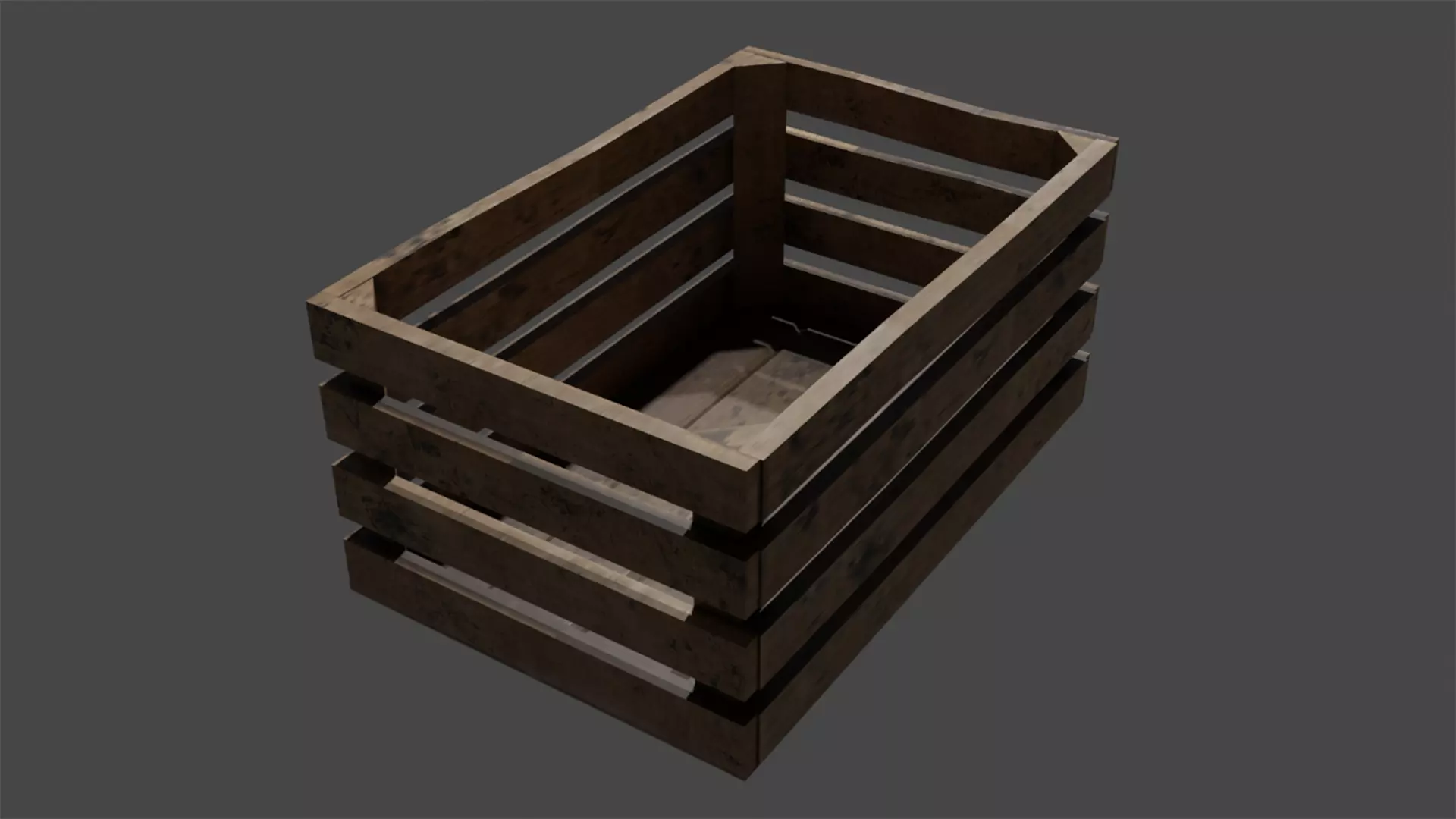 Wooden box game ready Free low-poly 3D model
