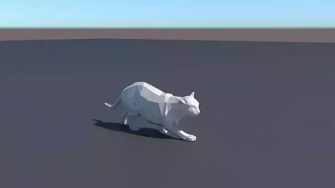 lowpoly Cat running