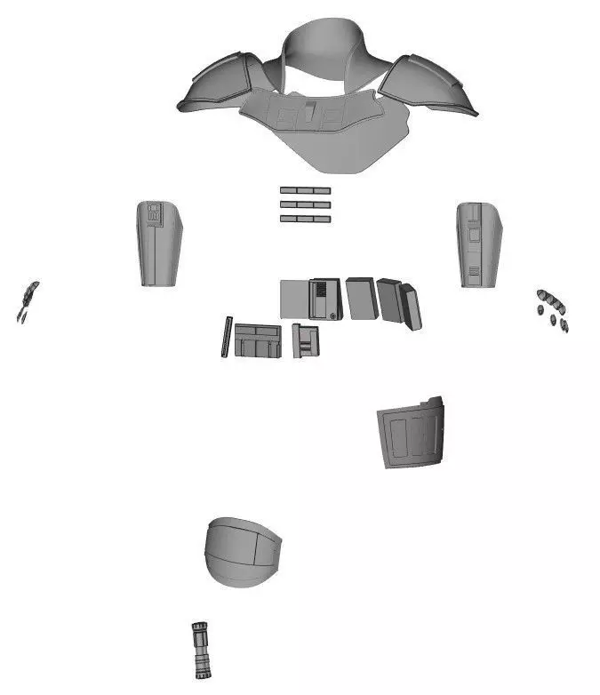 Cara Dune Body Hard Armor Print ready STL files 3D print model_0