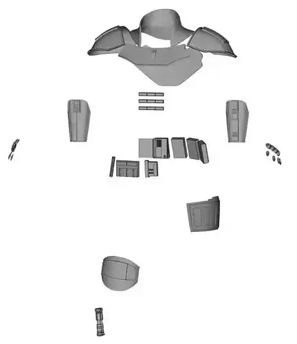 Cara Dune Body Hard Armor Print ready STL files 3D print model