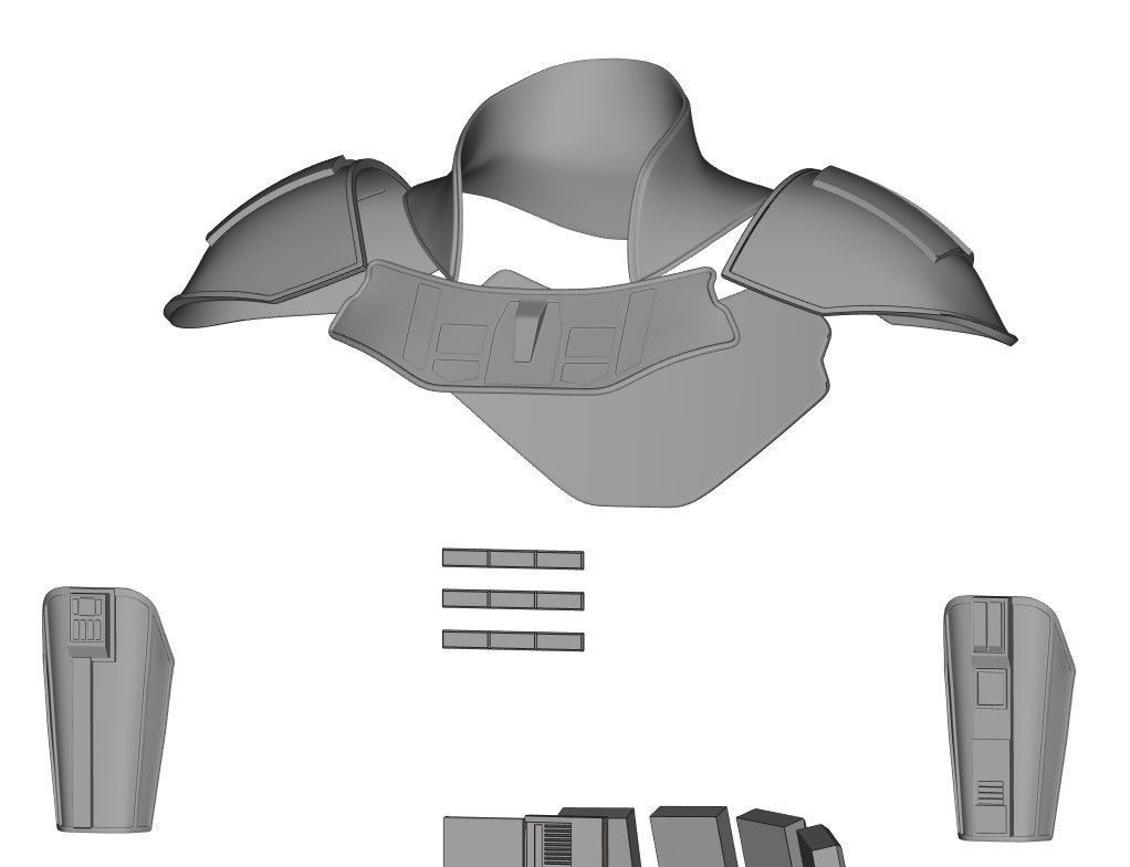 Cara Dune Body Hard Armor Print ready STL files 3D print model_2