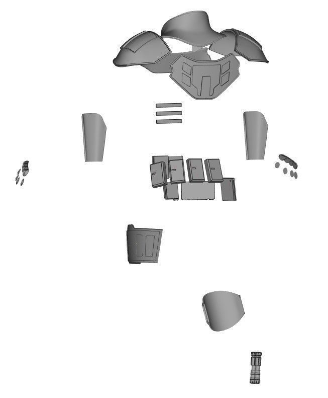Cara Dune Body Hard Armor Print ready STL files 3D print model_1
