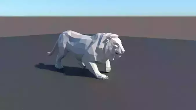 lowpoly lion