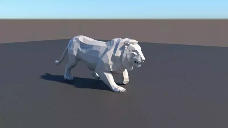 lowpoly lion Low-poly 3D model_0