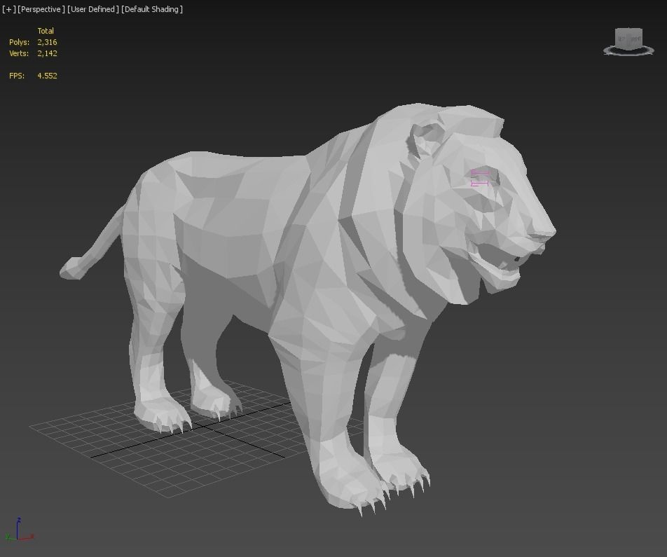 lowpoly lion Low-poly 3D model_4