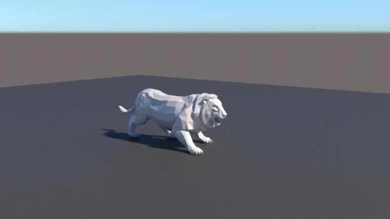 lowpoly lion Low-poly 3D model_10