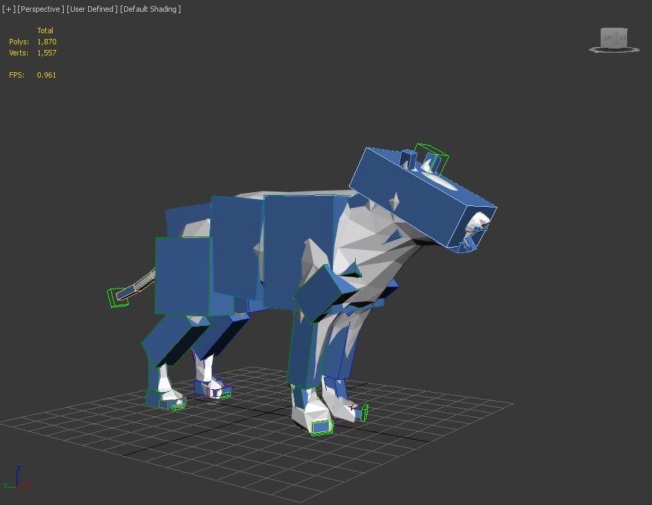lowpoly dog wolf Low-poly 3D model_10