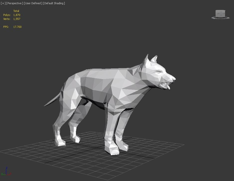 lowpoly dog wolf Low-poly 3D model_8