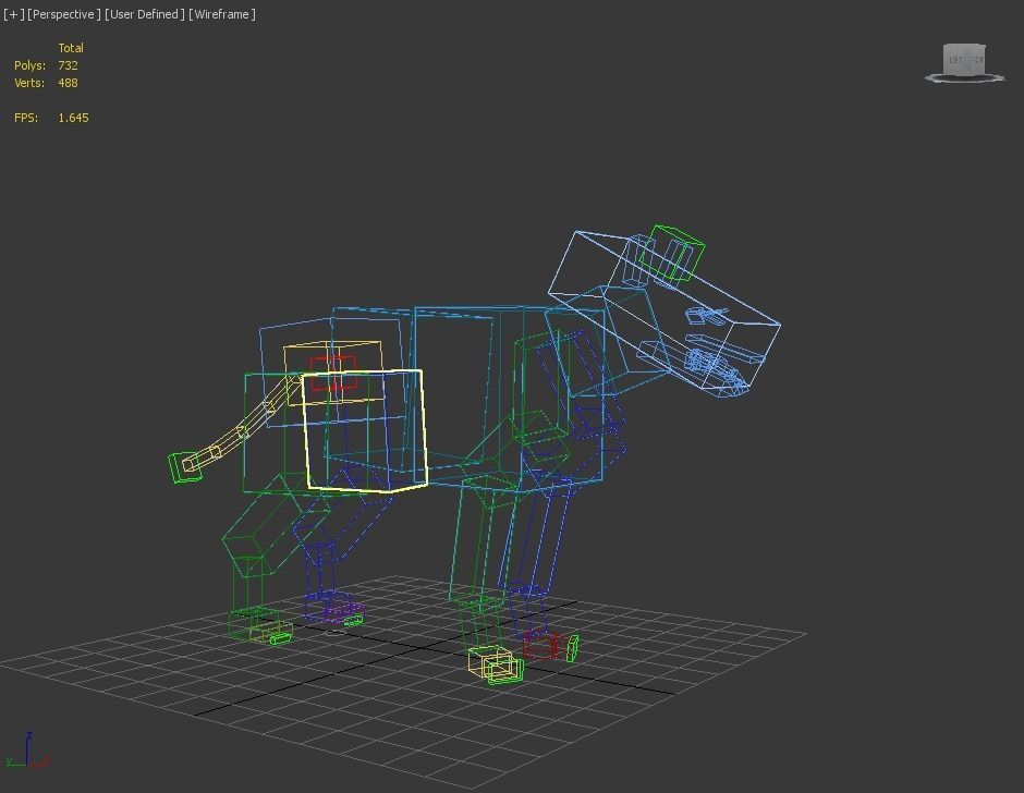 lowpoly dog wolf Low-poly 3D model_9