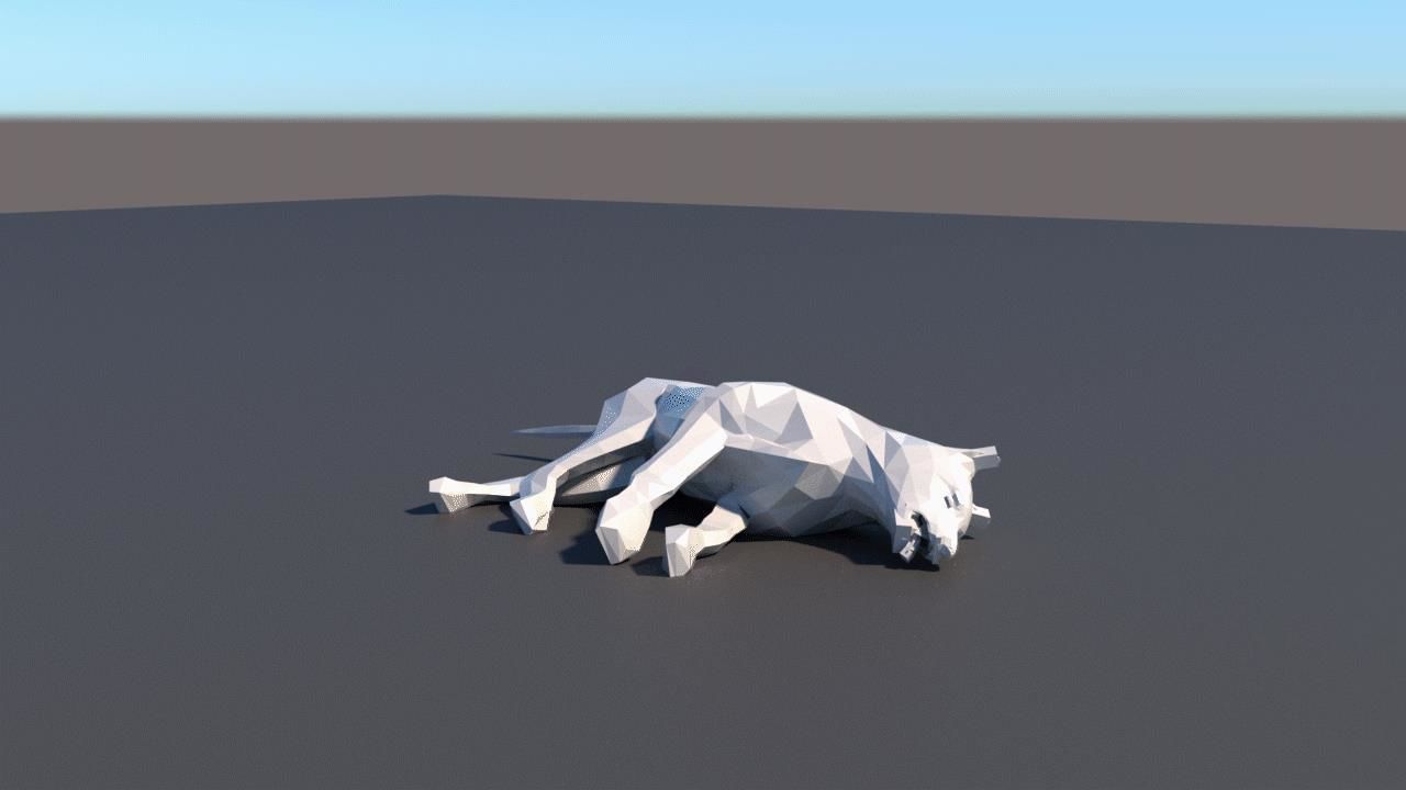 lowpoly dog wolf Low-poly 3D model_3