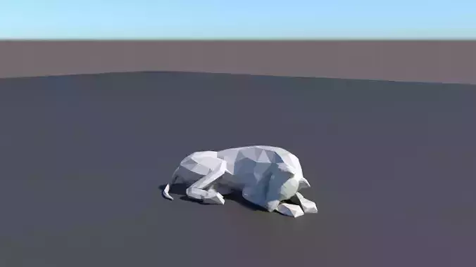 lowpoly dog wolf Low-poly 3D model