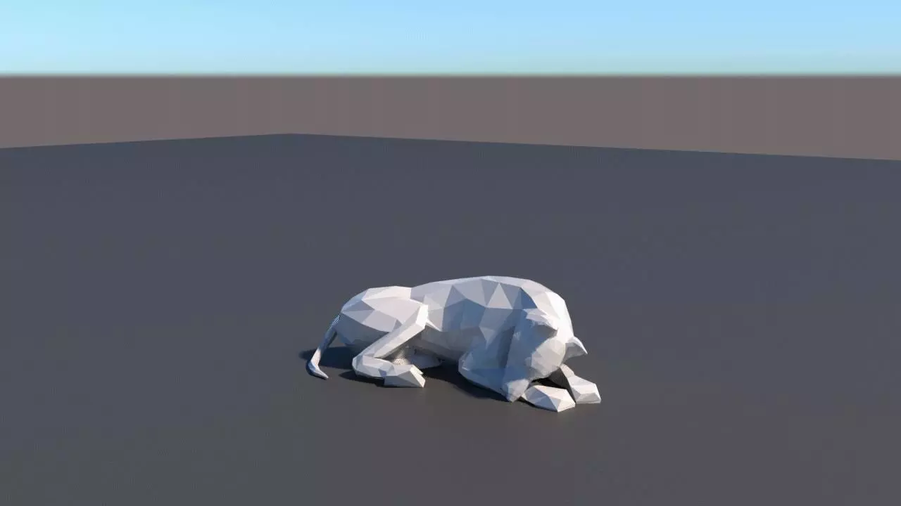 lowpoly dog wolf Low-poly 3D model_0
